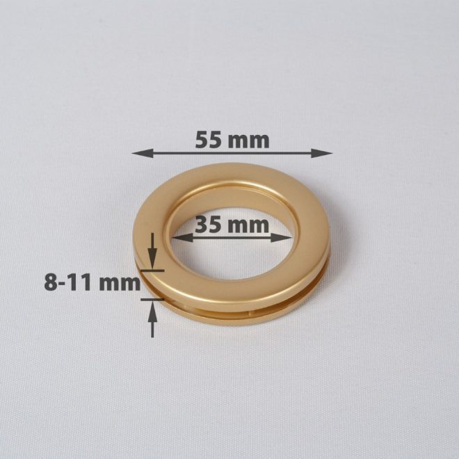 Žiedas suspaudžiamas užuolaidoms UNIVERSAL karnizo vamzdžiui Ø25-28mm mat. aukso sp.