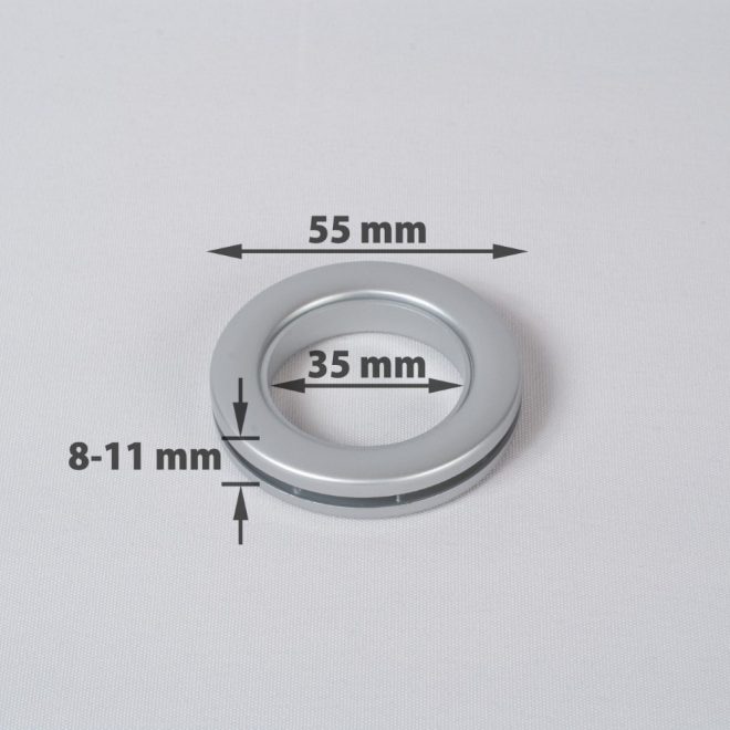 Žiedas suspaudžiamas užuolaidoms UNIVERSAL karnizo vamzdžiui Ø25-28mm mat. chromo sp.