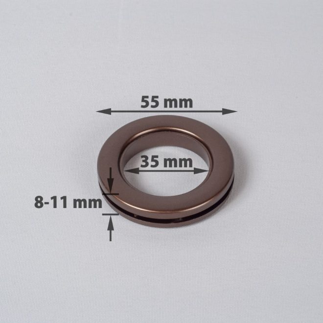 Žiedas suspaudžiamas užuolaidoms UNIVERSAL karnizo vamzdžiui Ø25-28mm mat. rudos sp.