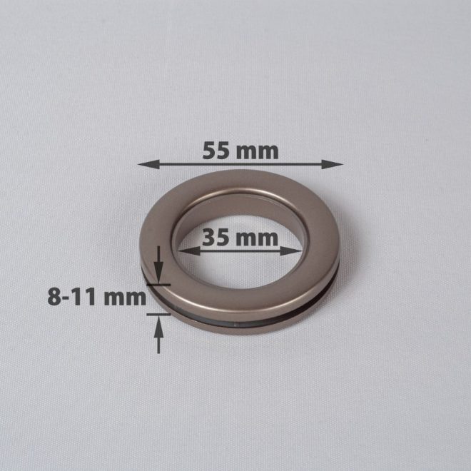Žiedas suspaudžiamas užuolaidoms UNIVERSAL karnizo vamzdžiui Ø25-28mm platino sp.