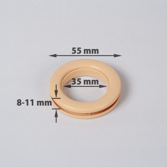 Žiedas suspaudžiamas užuolaidoms UNIVERSAL karnizo vamzdžiui Ø25-28mm šv. rudos sp.