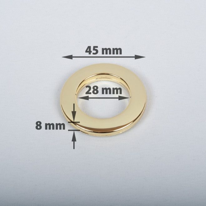 Žiedas suspaudžiamas užuolaidoms karnizo vamzdžiui Ø16-20mm blizg. aukso sp.