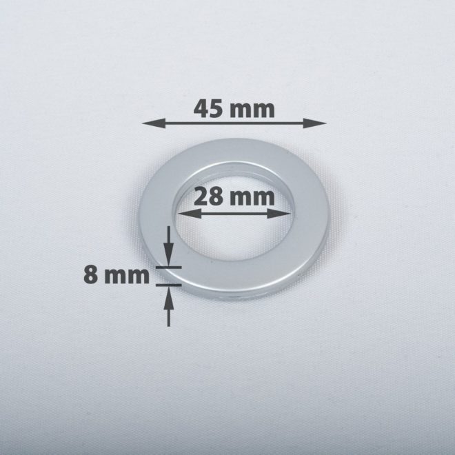 Žiedas suspaudžiamas užuolaidoms karnizo vamzdžiui Ø16-20mm mat. chromo sp.
