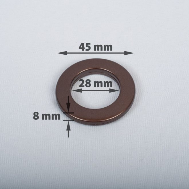 Žiedas suspaudžiamas užuolaidoms karnizo vamzdžiui Ø16-20mm mat. rudos sp.